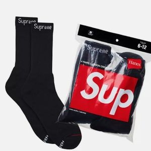 NEW! Supreme x Hanes Crew Socks 4 pk sz 6-12
